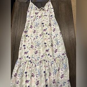 Express Floral Spaghetti Strap Flowy Drop Waist Floral Dress Sz S